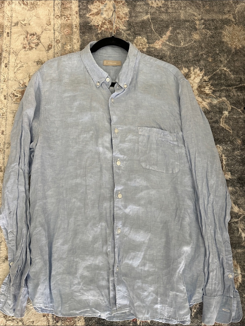 Everlane Blue Linen Button Down Shirt